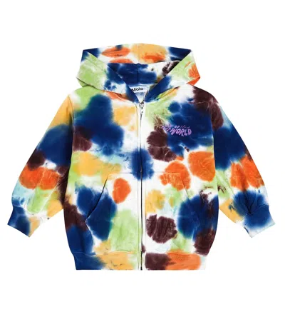Molo Kids' Mazz Tie-dye Cotton Hoodie In Multicoloured