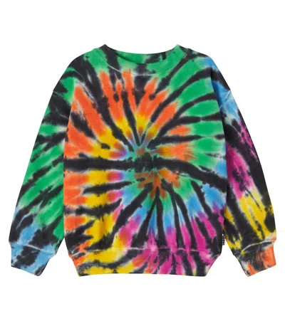 Molo Kids' Memphis Tie-dye Cotton Jersey Sweatshirt In Multi