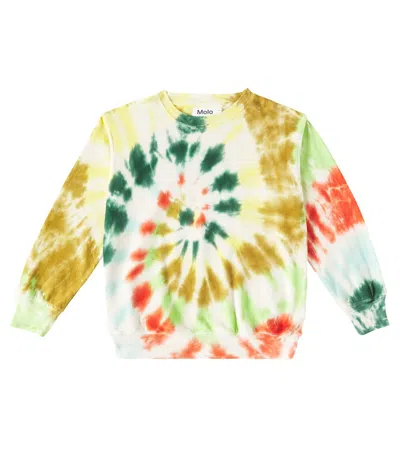 Molo Kids' Memphis Tie-dye Cotton Jersey Sweatshirt In Multicoloured