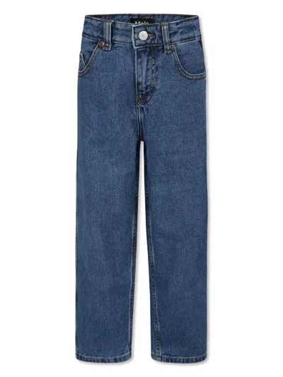 Molo Kids' Mid-rise Straight-leg Jeans In Blue