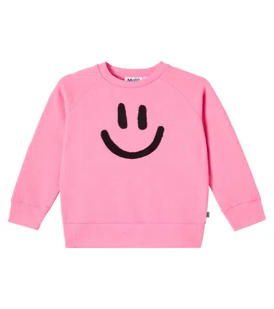 Molo Kids' Mike Cotton Jersey Sweatshirt In Pink