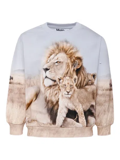 Molo Kids' Miksi Lion-print Sweatshirt In Multi