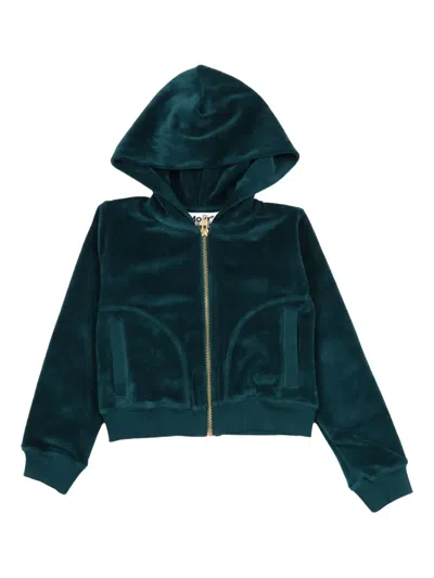 Molo Kids' Milla Zip-up Hoodie In Green
