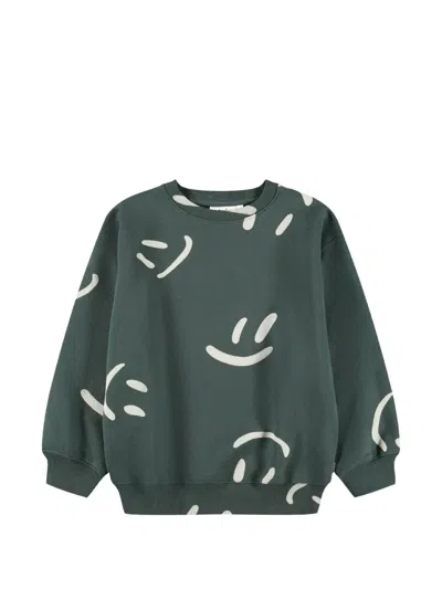 Molo Kids' Monti Big Smiles Sweatshirt In Green