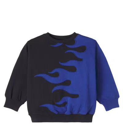 Molo Kids' Monti Cotton Jersey Sweatshirt In Blue