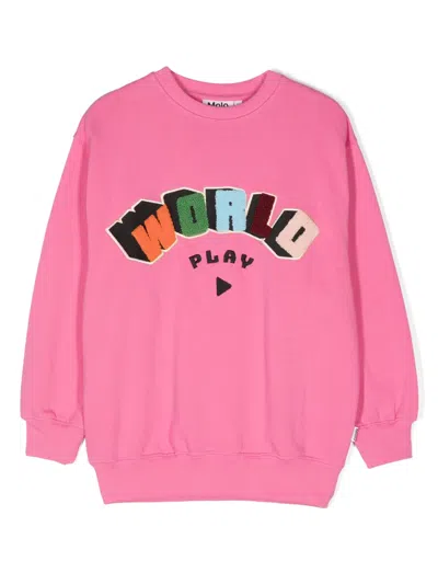 Molo Kids' Monti Sweatshirt Aus Baumwolle In Rosa