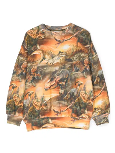 Molo Kids' Monti Graphic-print Sweatshirt In Orange