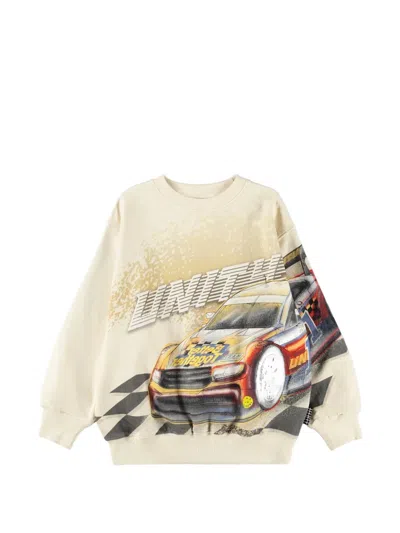 Molo Kids' Monti Graphic-print Sweatshirt In Neutral