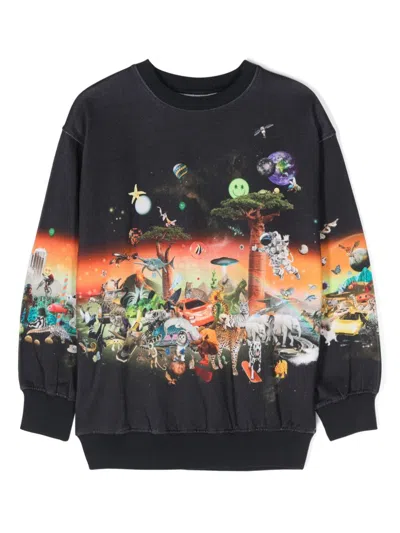 Molo Kids' Monti Organic-cotton Sweatshirt In Black