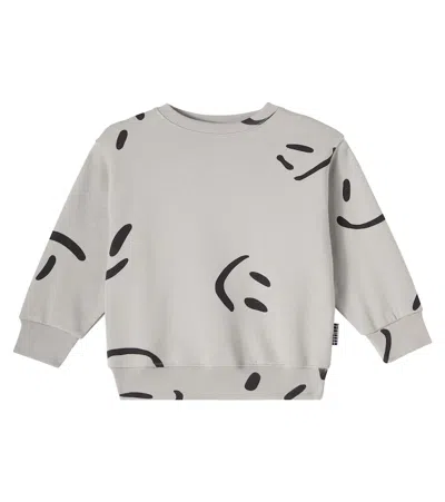 Molo Kids' Monti Printed Cotton Jersey Sweatshirt In Grey