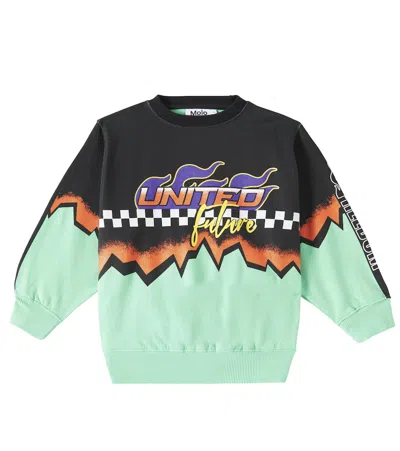 Molo Kids' Monti Printed Cotton Jersey Sweatshirt In Multicoloured