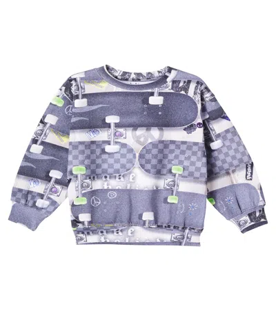 Molo Kids' Monti Printed Cotton Sweatshirt In Purple