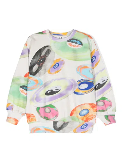 Molo Kids' Monti Printed Sweatshirt In Neutrals