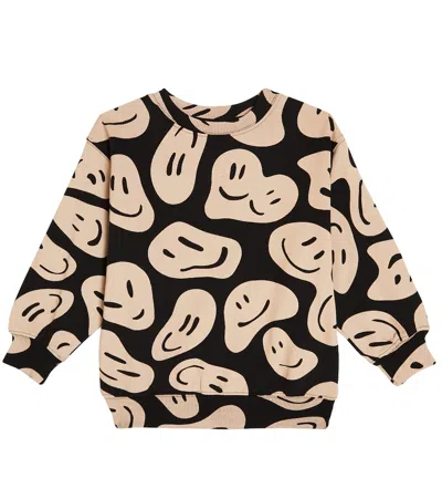 Molo Kids' Monti Smiley-print Organic Cotton-jersey Sweatshirt 4-10 Years In Smile On Black
