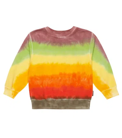Molo Kids' Monti Striped Cotton Sweatshirt In Colour Stripes