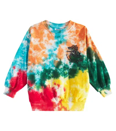 Molo Kids' Monti Tie-dye Cotton Sweatshirt In Multicoloured