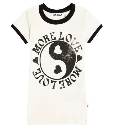 Molo Kids' More Love Organic Cotton T-shirt In Ivory