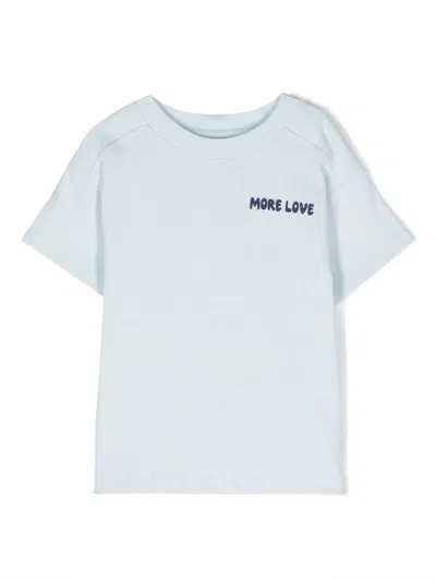 Molo Kids' More Love-print Cotton T-shirt In Blue
