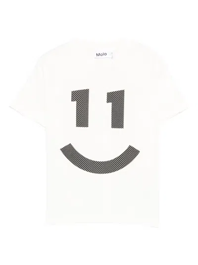 Molo Kids' Motif Graphic T-shirt In White