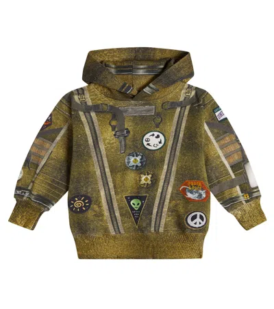 Molo Kids' Moz Printed Cotton Hoodie In Multicoloured