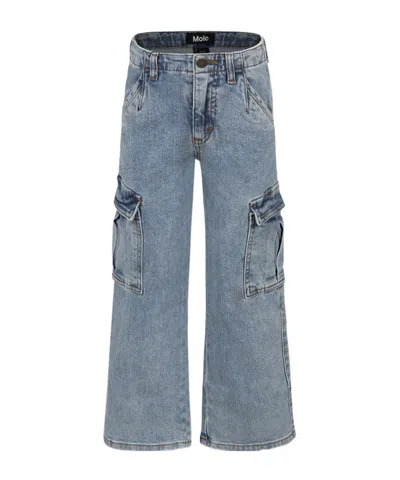 Molo Kids' Multi-pocket Jeans In Gray