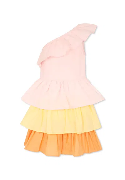 Molo Kids' Multicolor Dress For Girl In Pink