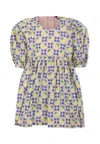 Molo Multicolor Dress For Girl With Strawberry And Floral Print In Multicolor