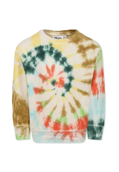 Molo Multicolor Sweatshirt For Kids With Tie Dye Print