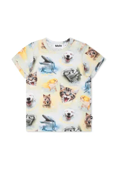 Molo Multicolor T-shirt For Babykids With Animals
