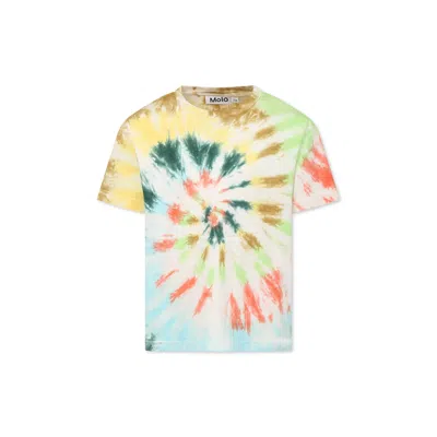 Molo Multicolor T-shirt For Kids With Tie Dye Print
