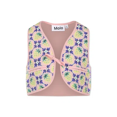 Molo Kids' Multicolor Vest For Girl With Strawberries