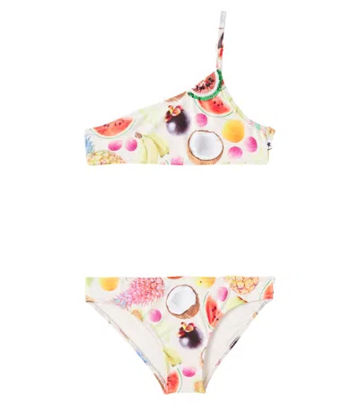 Molo Kids' Naja Printed One-shoulder Bikini In Multicoloured