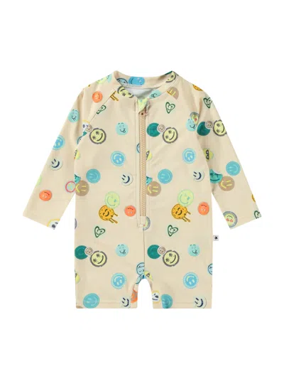 Molo Neka Long Sleeved Swimsuit In Sand Smile