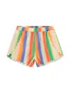 Molo Girl's Neva Rainbow Scalloped Shorts In Purple