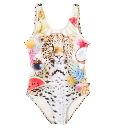 Molo Kids' Nika Printed Swimsuit In Multicolor
