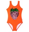 Molo Nika Sequined Swimsuit In Glitter Strawberry