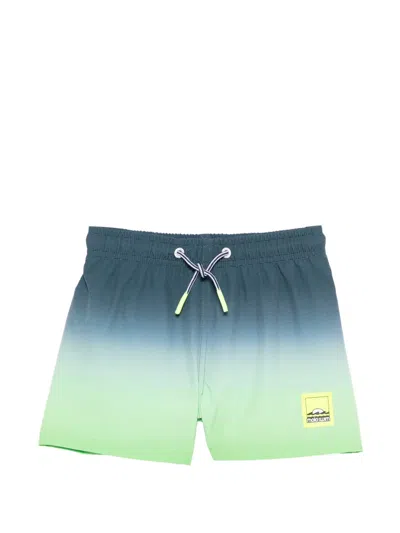 Molo Kids' Niko Ombre Drawstring Swim Shorts In Blue