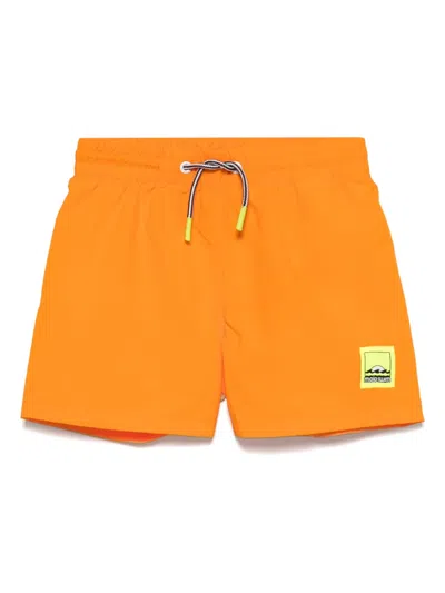 Molo Kids' Niko Solid Swim Shorts In Sunset
