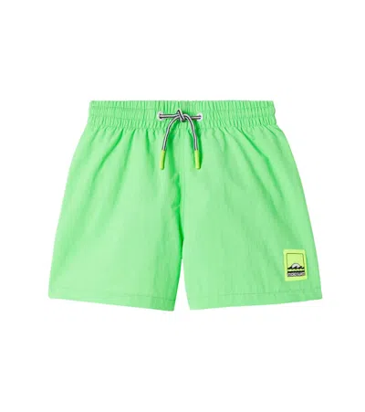 Molo Kids' Niko Solid Swim Trunks In Green Vibes