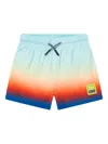 Molo Boy's Niko Printed Swim Shorts In Blue