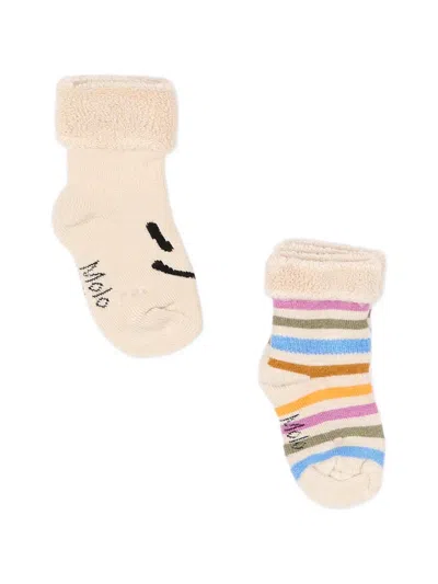 Molo Babies' Nodda Two-pack Striped Face Socks In Multi