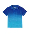 Molo Boy's Randel Organic Cotton Short-sleeve Polo Shirt In Blue