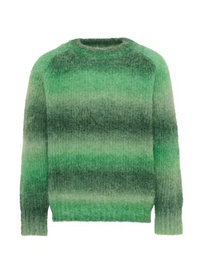 Molo Kids' Ombré-effect Raglan-sleeve Sweater In Green