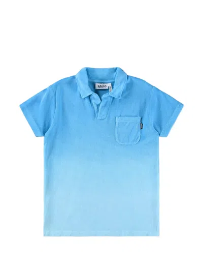 Molo Ombré-effect Terry-cloth T-shirt In Blue