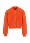 Molo Orange Cardigan For Girl With Logo In Orange