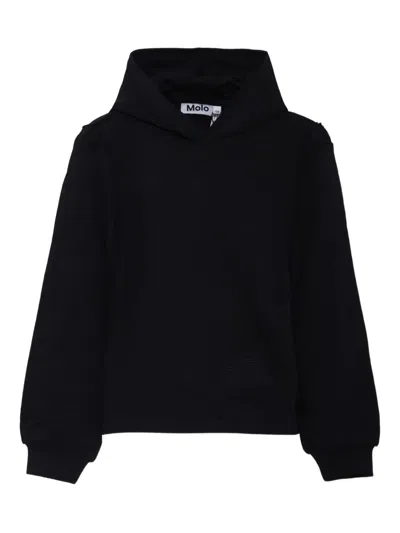 Molo Kids' Organic Cotton Hoodie In Black