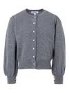 Molo Pearl-button Puff-sleeve Cardigan In Gray