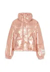 Molo Pink Down Jacket For Girl With Logo In Pink