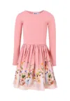 Molo Pink Dress For Girl With Fox In Pink