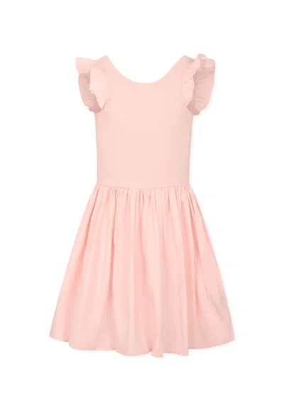 Molo Kids' Pink Dress For Girl With Logo Patch